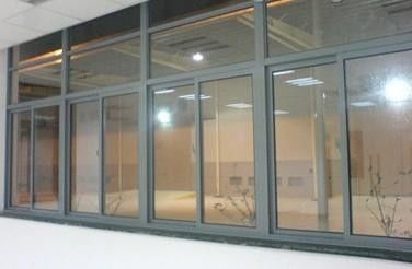 Escritório Grey Single Glass Slider Window escuro/janela de deslizamento interior horizontal